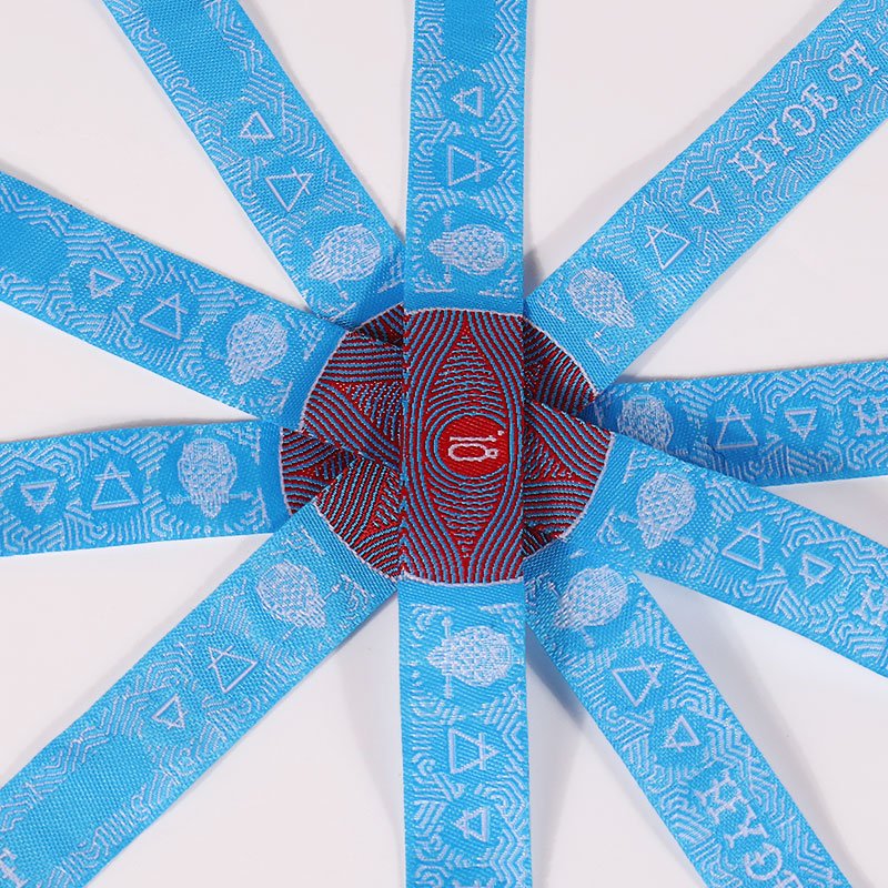 custom access control wristband with plastic lock and embroidered design