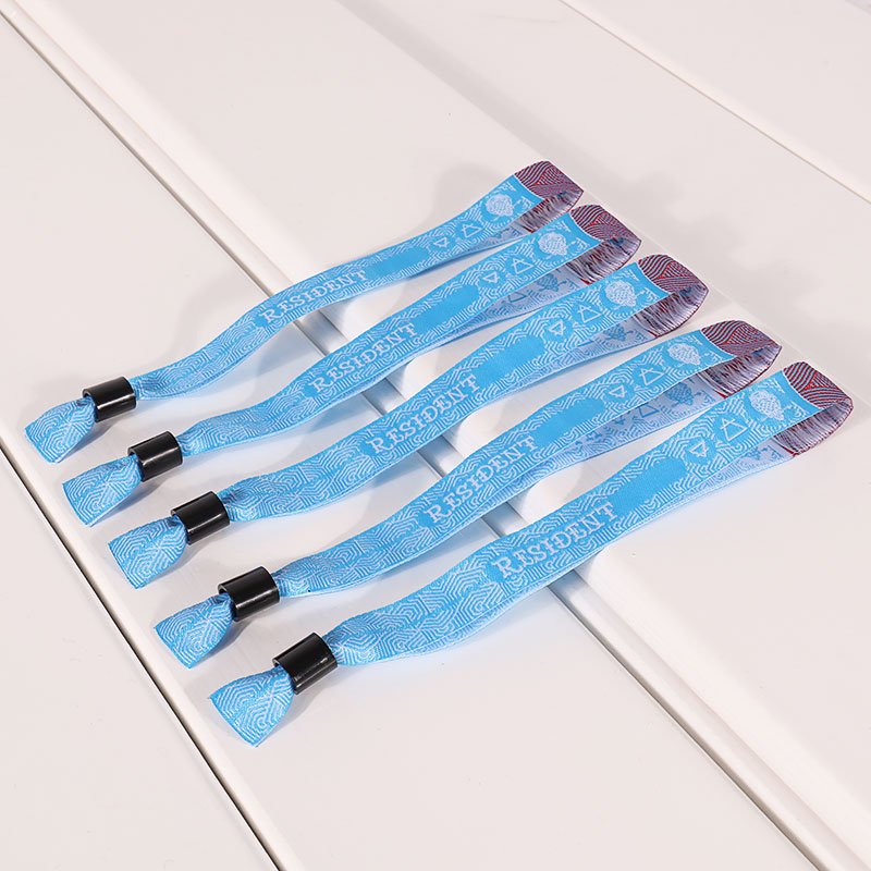 custom logo embroidered fabric wristband for event entry