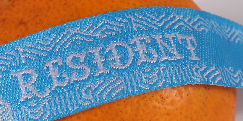 custom logo embroidered fabric wristband for event entry