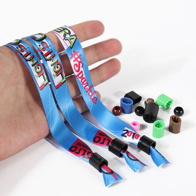 festival wristband adjustable metal lock full color printing