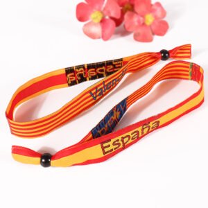 custom embroidered event wristband with textured woven effect