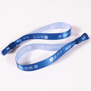 custom polyester fabric wristband with heat transfer printing and adjustable buckle