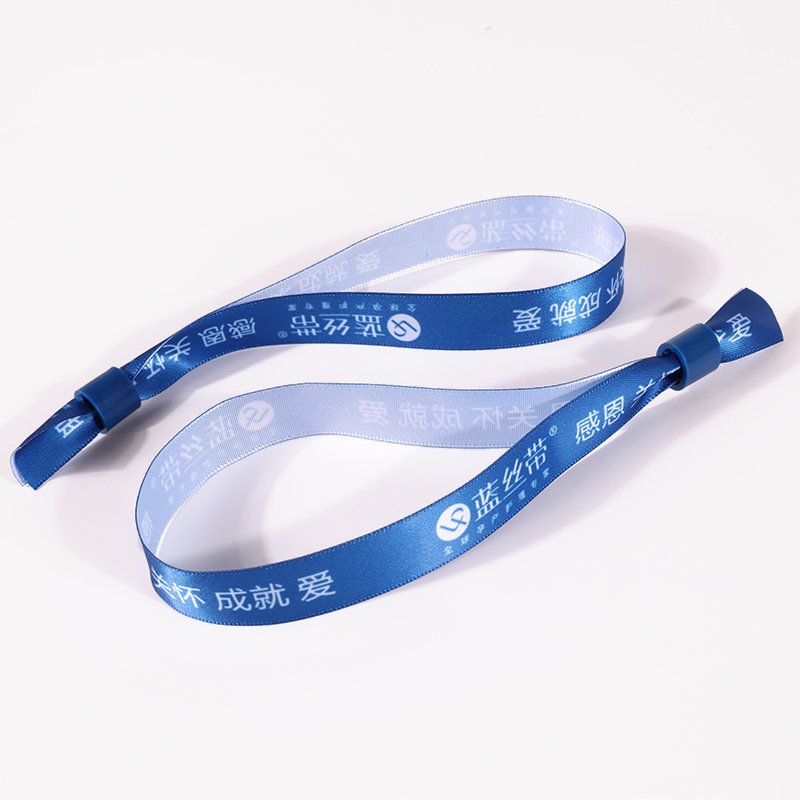 custom polyester fabric wristband with heat transfer printing and adjustable buckle