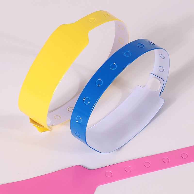 waterproof vinyl wristbands with secure snap closure