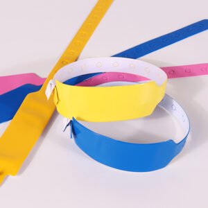 waterproof vinyl wristbands with secure snap closure