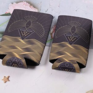 foldable neoprene slim can cooler with custom printed logo
