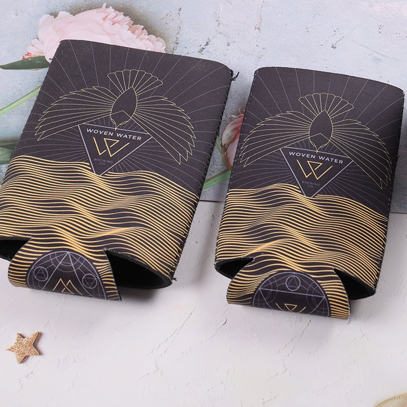 foldable neoprene slim can cooler with custom printed logo
