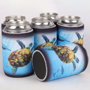 Custom stubby holders with stable anti-slip base and full-color printed designs