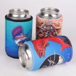 Custom 5mm neoprene stubby holder with base for beer cans and promotional events
