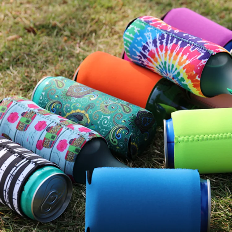 Custom Slim Can Coolers for Festivals & Events | Custom printed skinny can coolers used at music festivals parties bars and promotional events