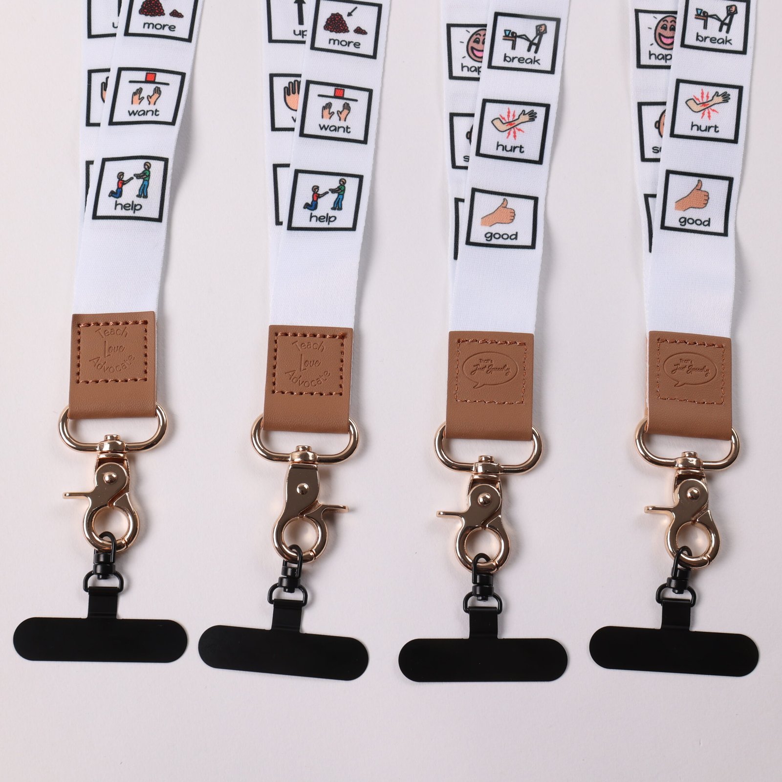 phone connector and key ring accessories for custom lanyards