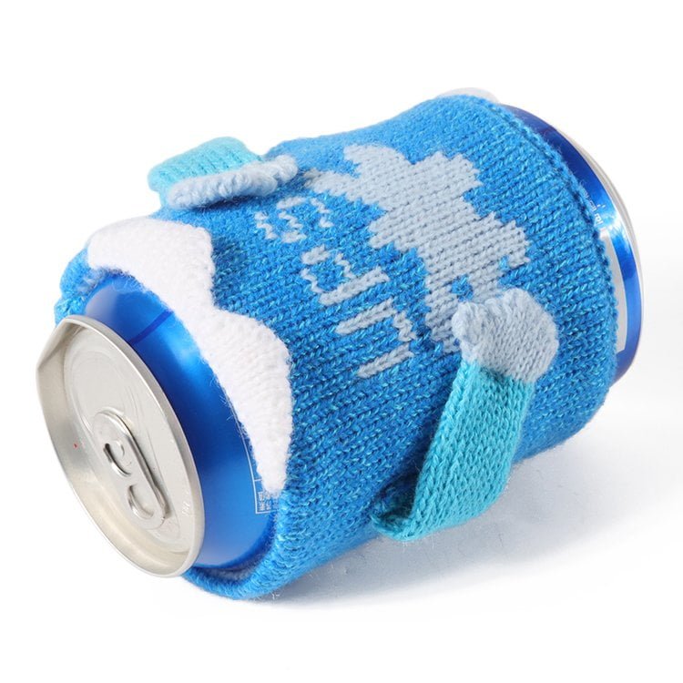 Novelty glove-shaped can cooler for beverage promotions