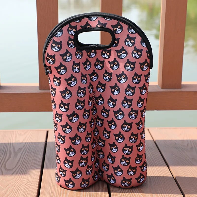 Neoprene wine bottle sleeves 2 bottle tote for gift shops and wineries