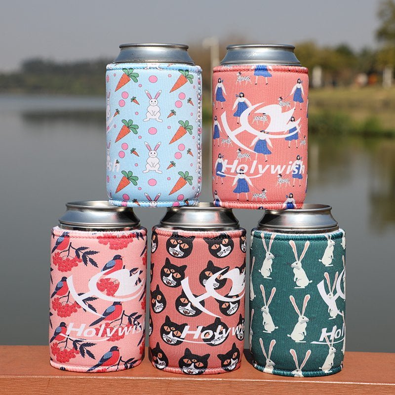Reusable neoprene can cooler sleeve