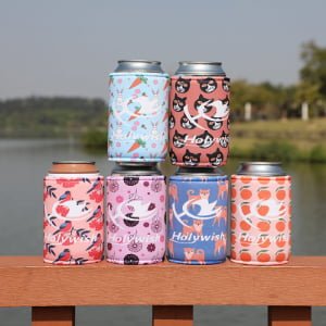 Bottom view of stubby holder with non-slip pad