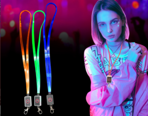 Custom LED lanyards with logo for concerts, events and promotional campaigns