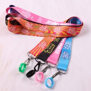 Custom sublimation lanyard with silicone ring for vape device