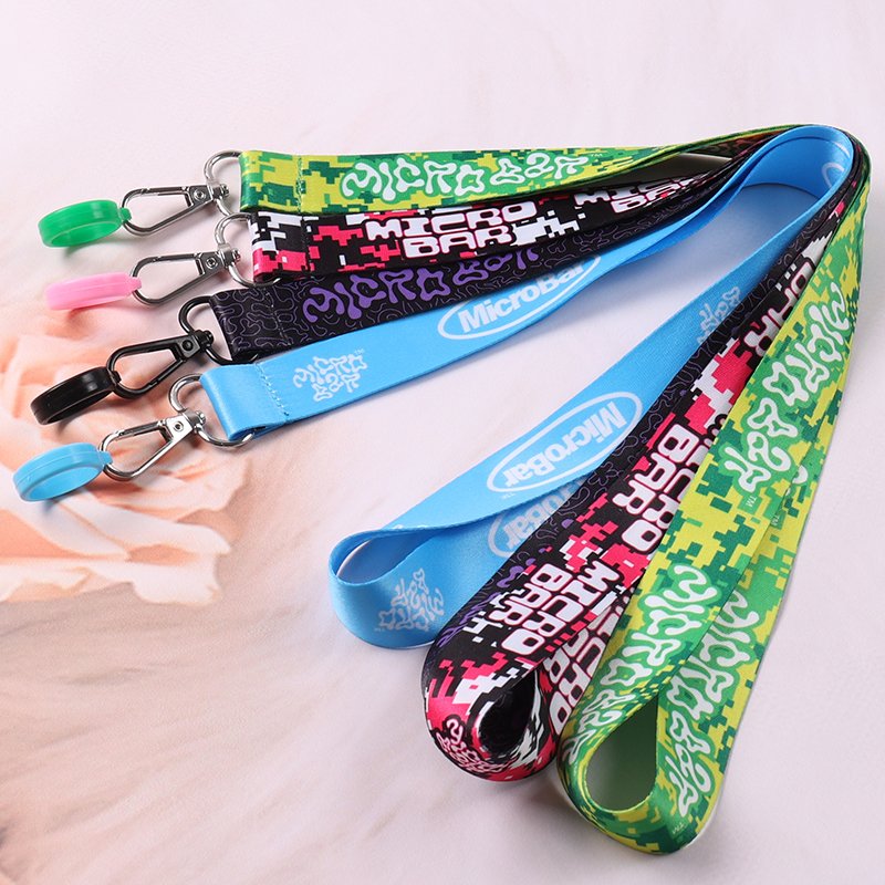 Polyester sublimation vape lanyard with small silicone ring
