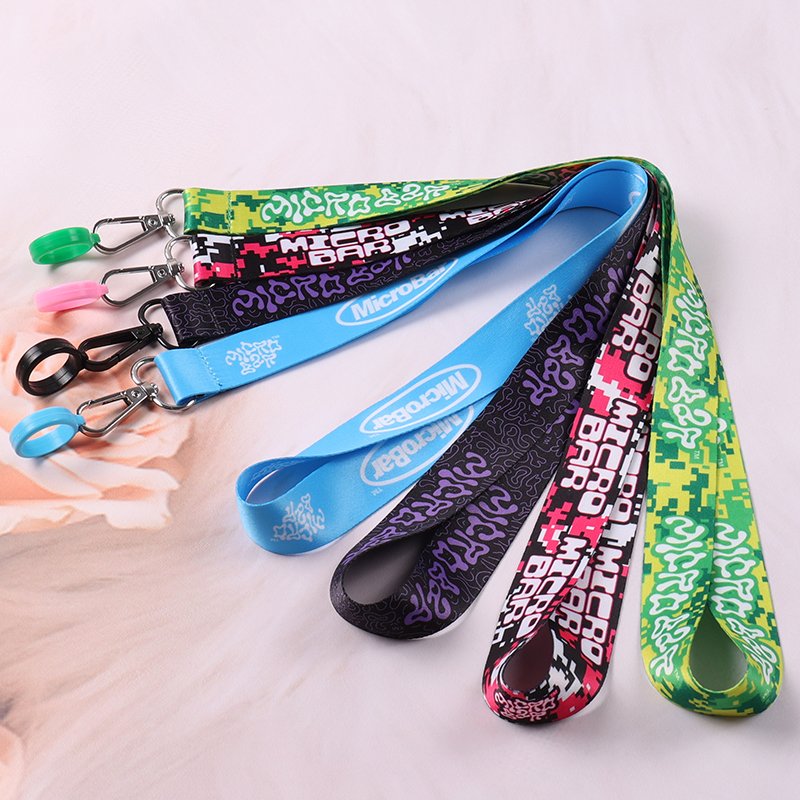 Custom printed lanyard with silicone ring for electronic cigarette