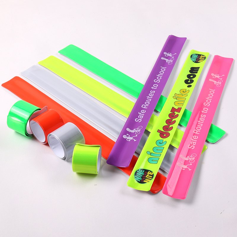 High visibility slap bracelets for safety campaigns and events