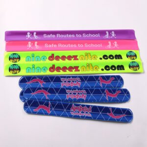 Reflective slap wristband safety bands for school and outdoor use