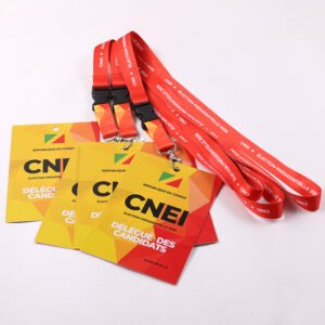 Event badge lanyard with custom logo and PVC card