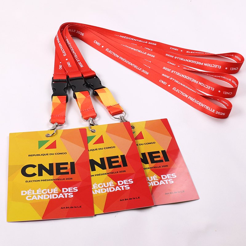 Custom polyester lanyard with PVC card and detachable buckle