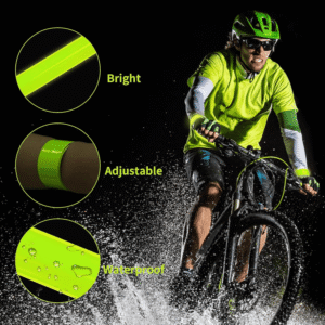 reflective slap wristband for cycling and low-light visibility