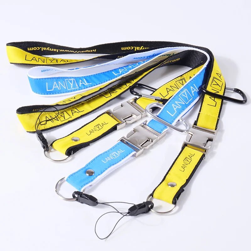 custom thick woven lanyard with premium jacquard logo