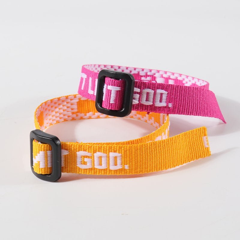 custom woven wrist strap with logo and metal hook