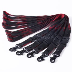 custom jacquard lanyards with multi color woven logos
