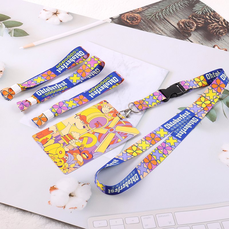 Full color printed sports event lanyards with custom graphics