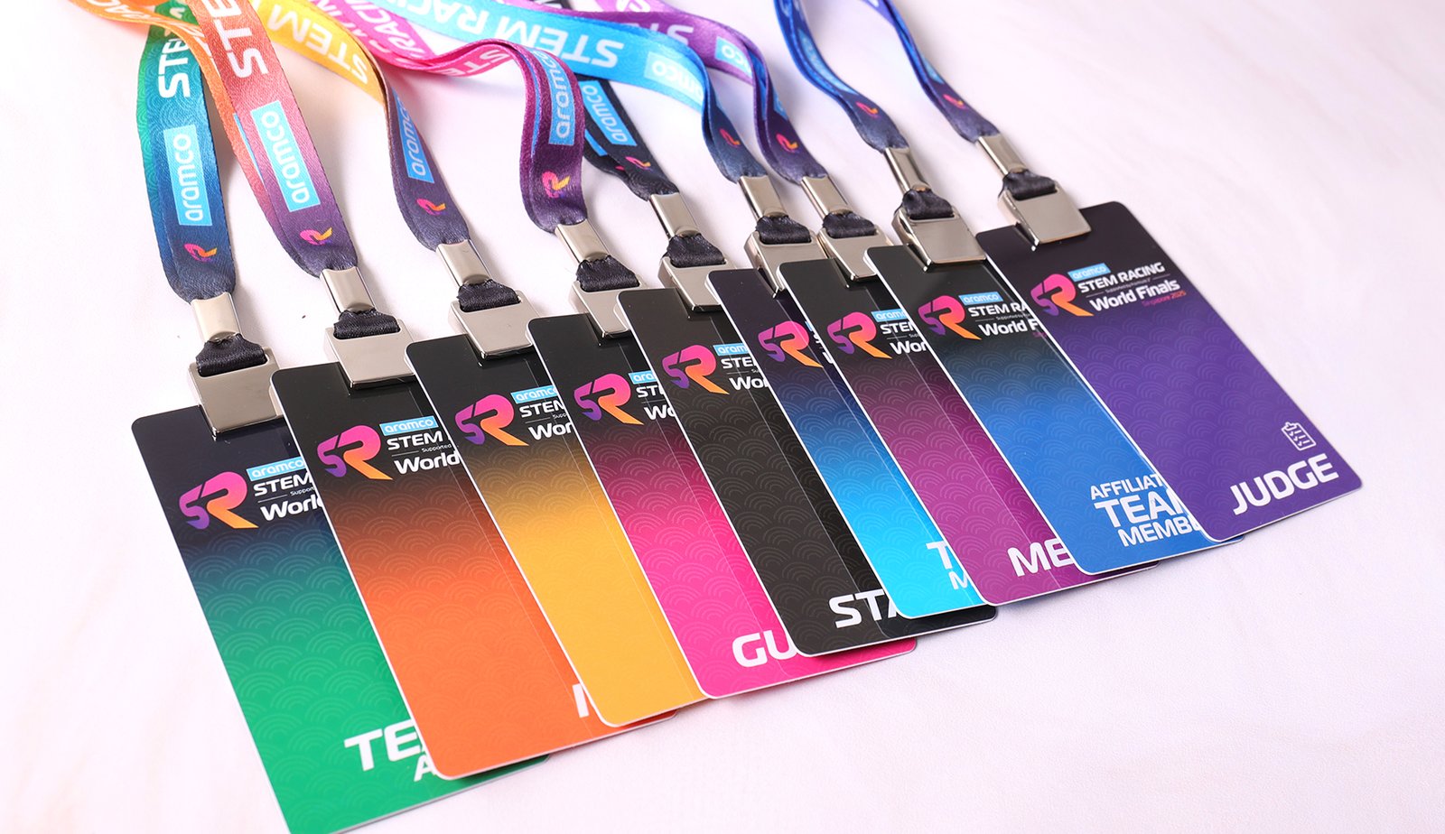 Exhibitor lanyards for staff visitors VIP media and speakers