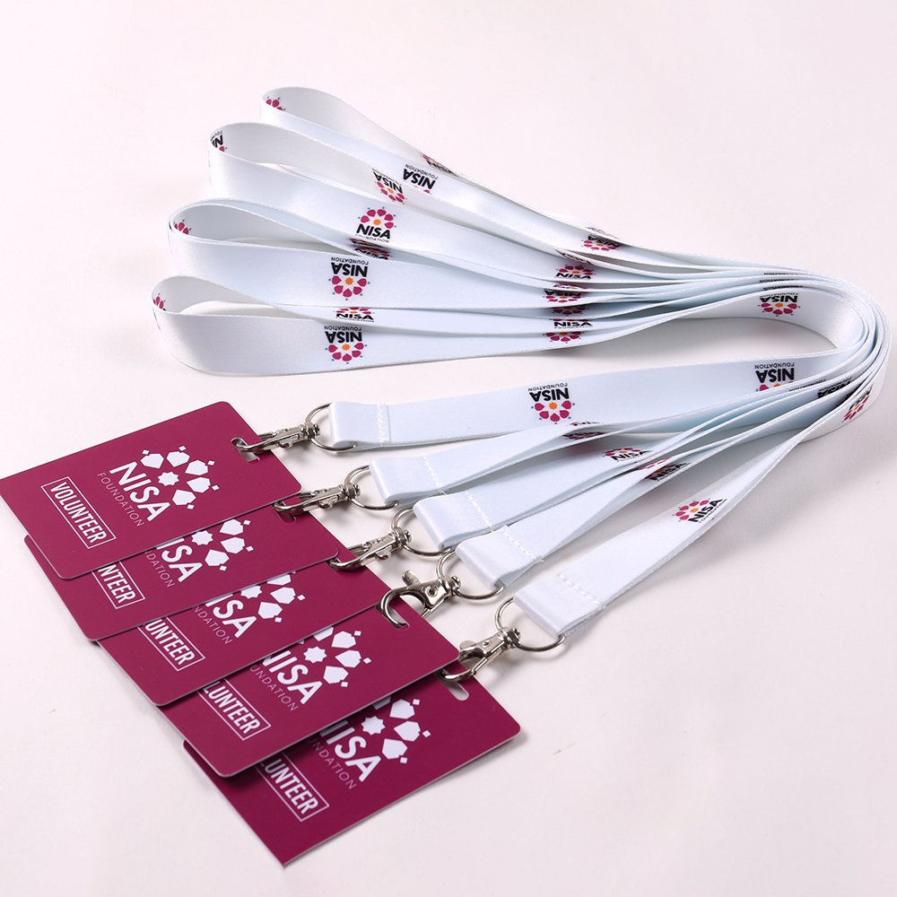 Custom tournament lanyards with printed sports credential cards