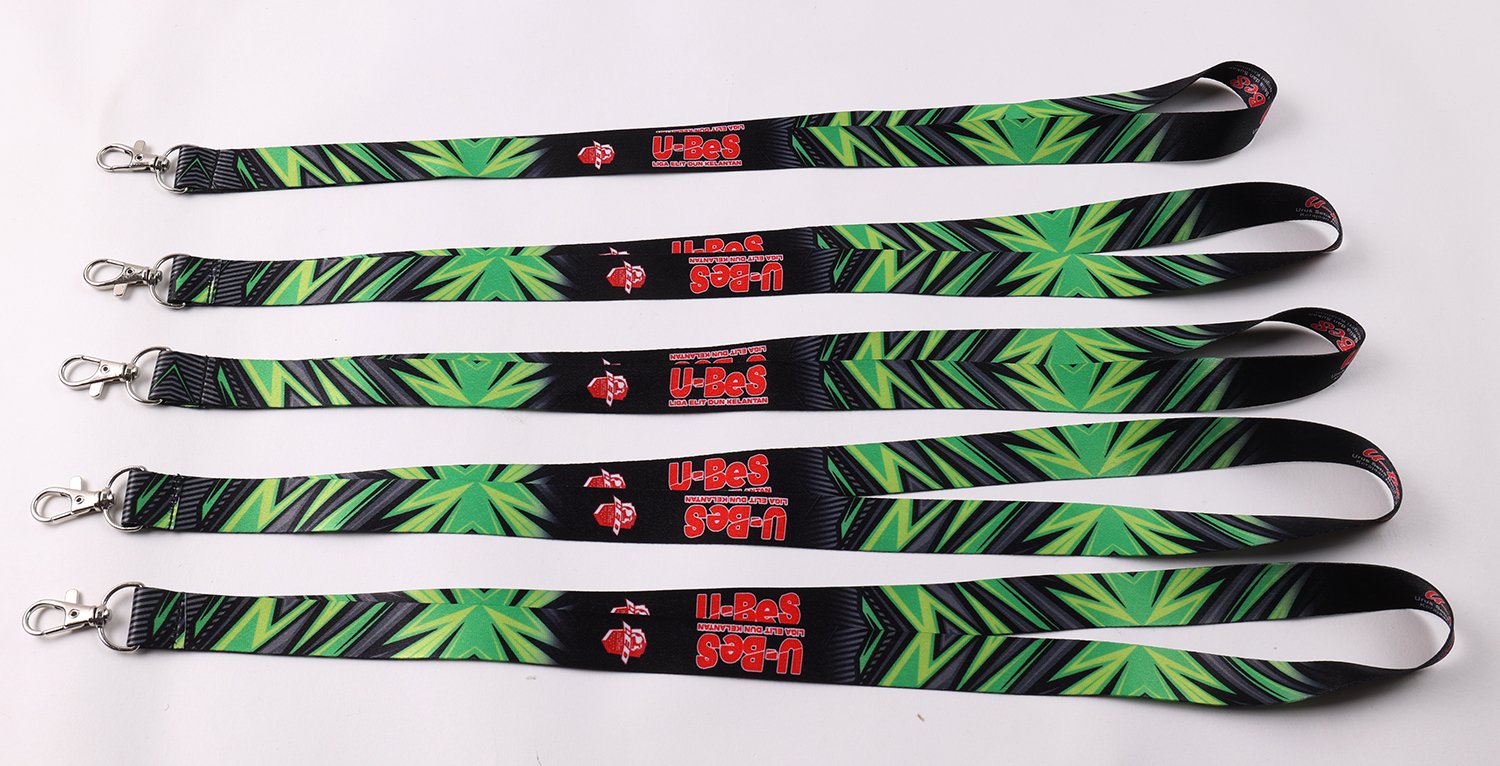 Full color heat transfer exhibition lanyard with detailed logo printing