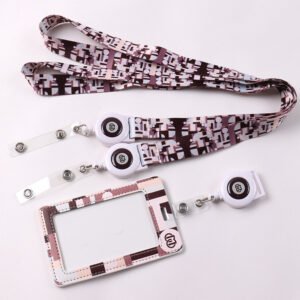Custom sports lanyards with retractable badge reel and ID card holder