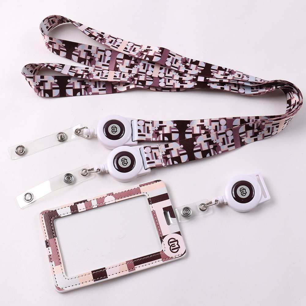 Custom sports lanyards with retractable badge reel and ID card holder