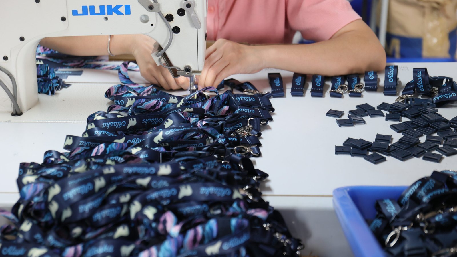 Sports event lanyard factory production quality inspection and packing