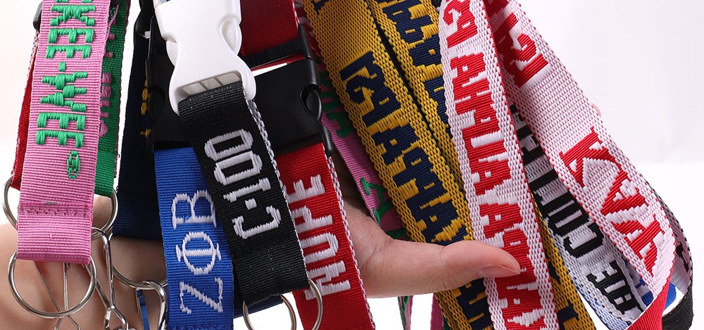 custom woven lanyards with jacquard logos