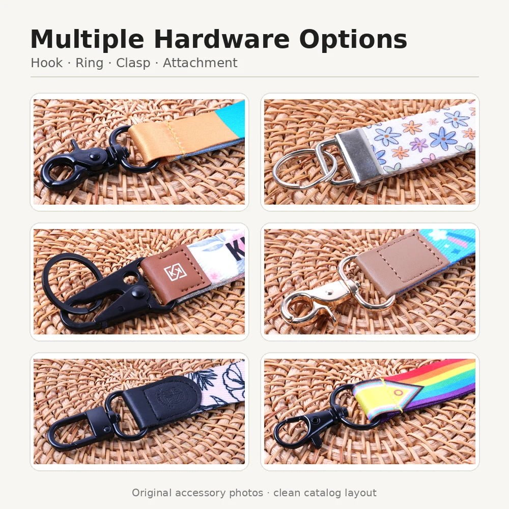 custom specialty lanyards with metal hooks and hardware
