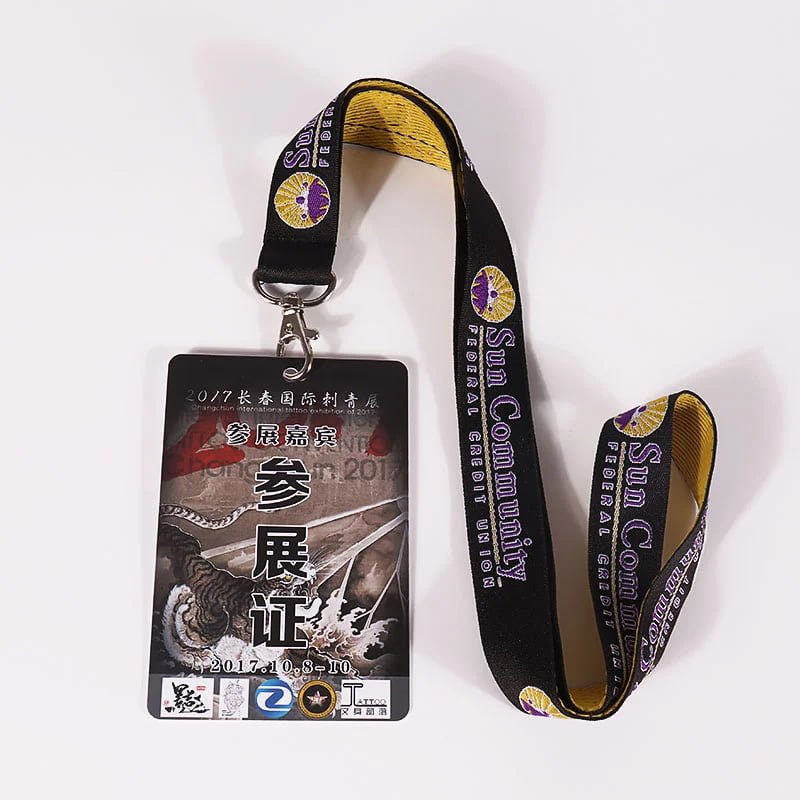 Woven ID Lanyards -- staff ID and access credential lanyards with premium woven finish