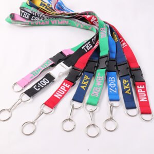 custom woven lanyards with metal hook attachment