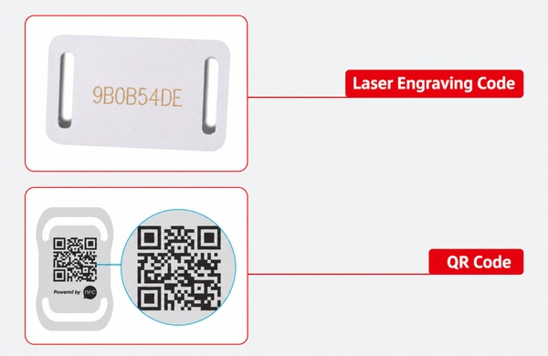 RFID fabric wristband with RFID chip QR code serial number and color identification