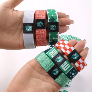 Bulk custom elastic wristbands with different colors logos and designs