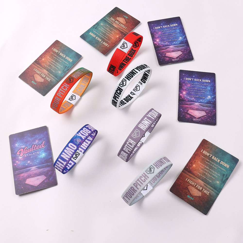 Custom NFC elastic wristbands with personalized branded packaging cards