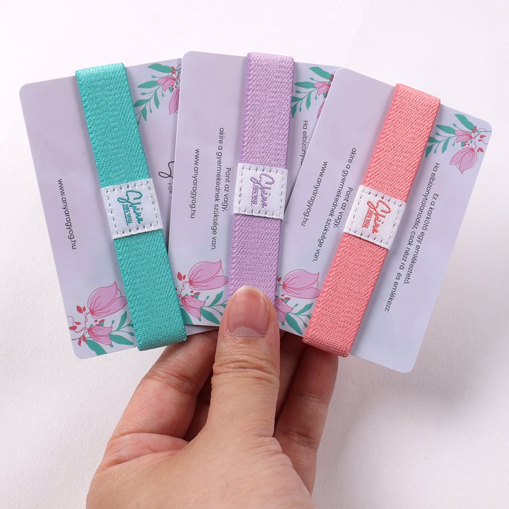 Private label NFC elastic wristbands with custom printed backing cards