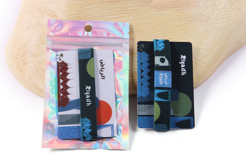 Private label NFC wristbands with custom cards bags barcodes and SKU labels