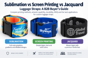 Sublimation vs Screen Printing vs Jacquard Luggage Straps: A B2B Buyer’s Guide