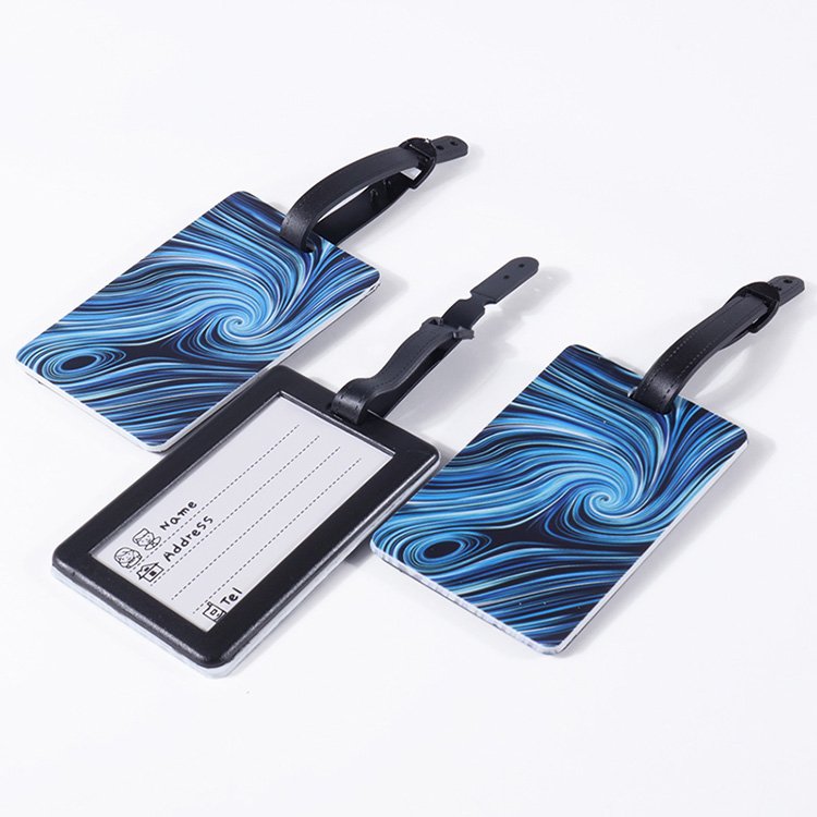 Custom PVC luggage tag with detailed UV printed full-color artwork