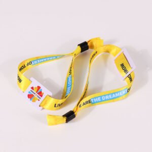 Yellow RFID fabric wristbands for events and access control